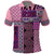 Pink Aotearoa Kowhaiwhai Pattern Polo Shirt NZ Maori Quilt Style