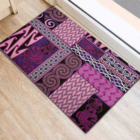 Pink Aotearoa Kowhaiwhai Pattern Rubber Doormat NZ Maori Quilt Style
