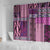 Pink Aotearoa Kowhaiwhai Pattern Shower Curtain NZ Maori Quilt Style