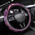 Pink Aotearoa Kowhaiwhai Pattern Steering Wheel Cover NZ Maori Quilt Style