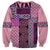 Pink Aotearoa Kowhaiwhai Pattern Sweatshirt NZ Maori Quilt Style