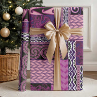 Pink Aotearoa Kowhaiwhai Pattern Wrapping Paper NZ Maori Quilt Style - Polynesian Pride