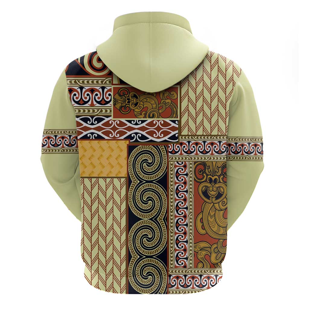 Yellow Aotearoa Kowhaiwhai Pattern Hoodie NZ Maori Quilt Style LT14 - Polynesian Pride