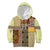 Yellow Aotearoa Kowhaiwhai Pattern Kid Hoodie NZ Maori Quilt Style