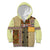 Yellow Aotearoa Kowhaiwhai Pattern Kid Hoodie NZ Maori Quilt Style