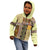 Yellow Aotearoa Kowhaiwhai Pattern Kid Hoodie NZ Maori Quilt Style