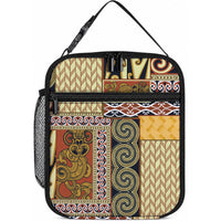 Yellow Aotearoa Kowhaiwhai Pattern Lunch Bag NZ Maori Quilt Style