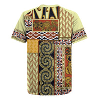 Yellow Aotearoa Kowhaiwhai Pattern Rugby Jersey NZ Maori Quilt Style