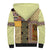 Yellow Aotearoa Kowhaiwhai Pattern Sherpa Hoodie NZ Maori Quilt Style