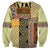 Yellow Aotearoa Kowhaiwhai Pattern Sweatshirt NZ Maori Quilt Style