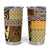 Yellow Aotearoa Kowhaiwhai Pattern Tumbler Cup NZ Maori Quilt Style