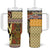 Yellow Aotearoa Kowhaiwhai Pattern Tumbler With Handle NZ Maori Quilt Style