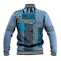 Blue Aotearoa Kowhaiwhai Pattern Baseball Jacket NZ Maori Quilt Style LT14 - Polynesian Pride