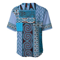 Blue Aotearoa Kowhaiwhai Pattern Baseball Jersey NZ Maori Quilt Style