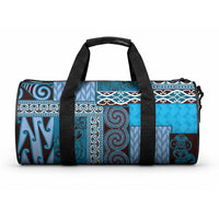 Blue Aotearoa Kowhaiwhai Pattern Duffle Bag NZ Maori Quilt Style LT14 One size Blue - Polynesian Pride