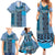 Blue Aotearoa Kowhaiwhai Pattern Family Matching Summer Maxi Dress and Hawaiian Shirt NZ Maori Quilt Style