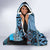 Blue Aotearoa Kowhaiwhai Pattern Hooded Blanket NZ Maori Quilt Style