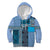 Blue Aotearoa Kowhaiwhai Pattern Kid Hoodie NZ Maori Quilt Style