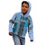 Blue Aotearoa Kowhaiwhai Pattern Kid Hoodie NZ Maori Quilt Style