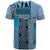 Blue Aotearoa Kowhaiwhai Pattern T Shirt NZ Maori Quilt Style