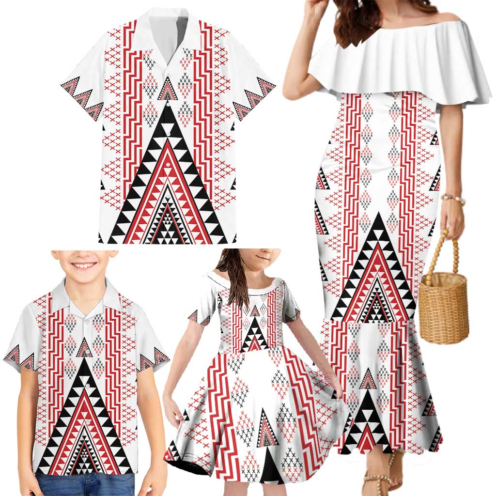 Aotearoa Taniko Family Matching Mermaid Dress and Hawaiian Shirt Niho Taniwha Purapura Whetu Mix Poutama LT14 - Polynesian Pride