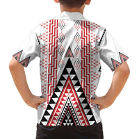 Aotearoa Taniko Family Matching Off The Shoulder Long Sleeve Dress and Hawaiian Shirt Niho Taniwha Purapura Whetu Mix Poutama