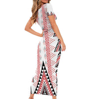 Aotearoa Taniko Family Matching Short Sleeve Bodycon Dress and Hawaiian Shirt Niho Taniwha Purapura Whetu Mix Poutama LT14 - Polynesian Pride