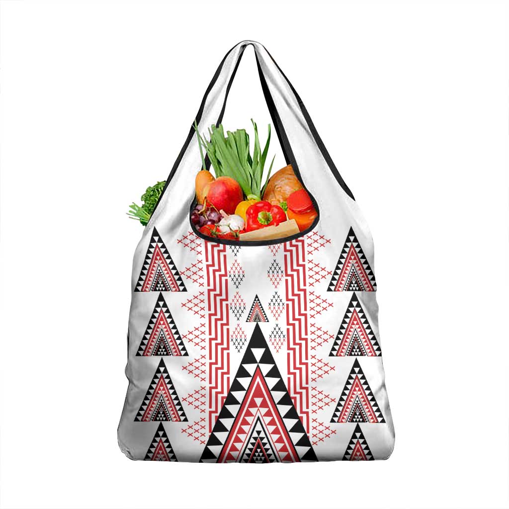 Aotearoa Taniko Grocery Bag Niho Taniwha Purapura Whetu Mix Poutama LT14 1-pack One Size White - Polynesian Pride