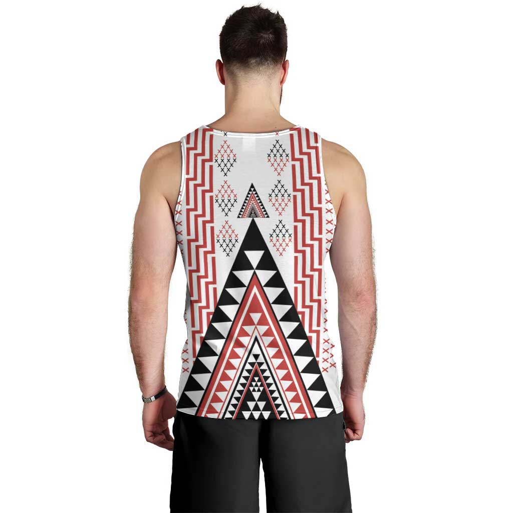 Aotearoa Taniko Men Tank Top Niho Taniwha Purapura Whetu Mix Poutama