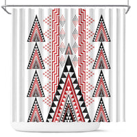 Aotearoa Taniko Shower Curtain Niho Taniwha Purapura Whetu Mix Poutama