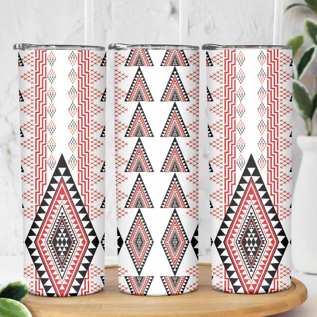 Aotearoa Taniko Skinny Tumbler Niho Taniwha Purapura Whetu Mix Poutama LT14 - Polynesian Pride