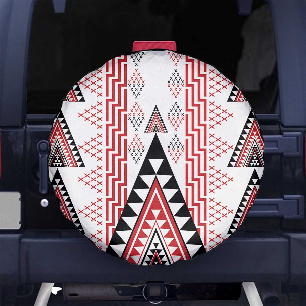 Aotearoa Taniko Spare Tire Cover Niho Taniwha Purapura Whetu Mix Poutama