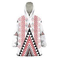 Aotearoa Taniko Wearable Blanket Hoodie Niho Taniwha Purapura Whetu Mix Poutama