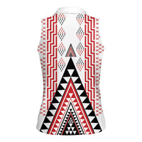 Aotearoa Taniko Women Sleeveless Polo Shirt Niho Taniwha Purapura Whetu Mix Poutama LT14 - Polynesian Pride
