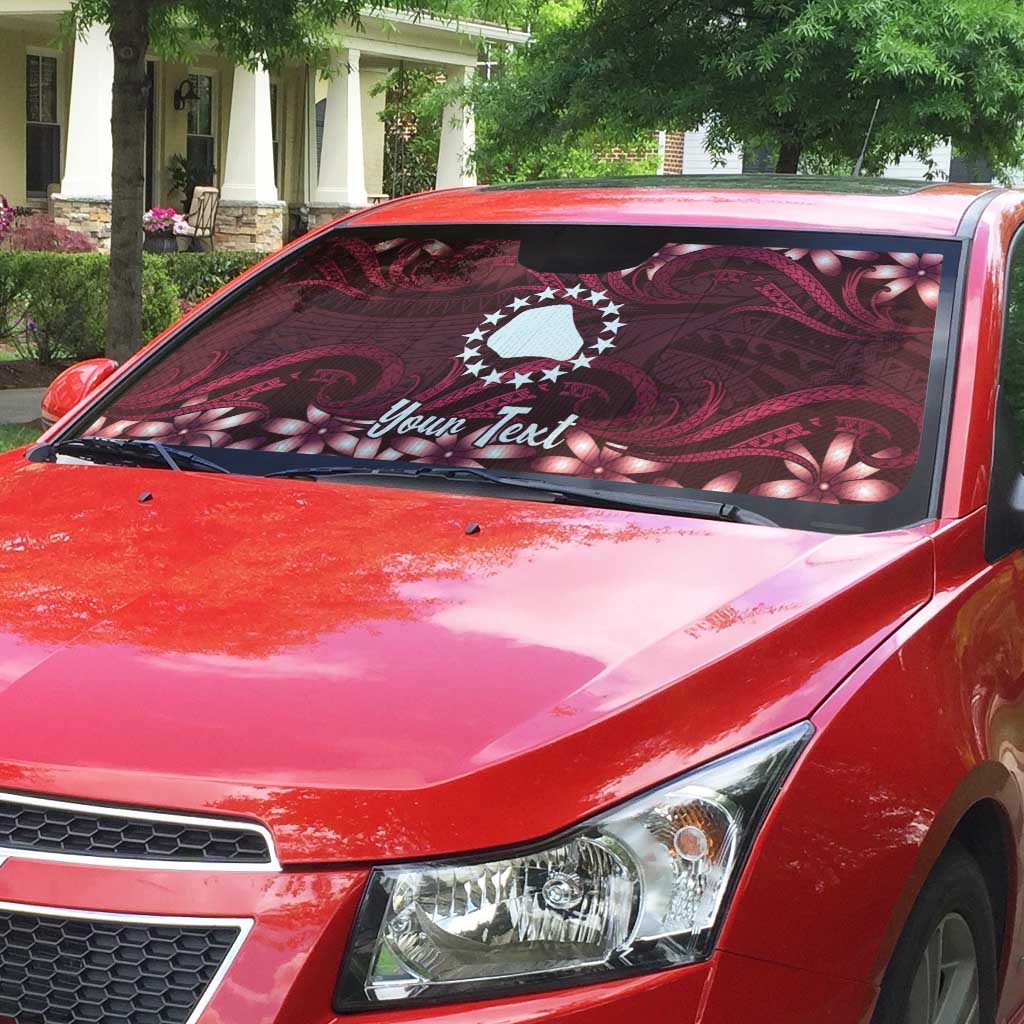 Personalised Cook Islands Mangaia Auto Sun Shade Tiare Maori Polynesian Waves Tattoo LT14 - Polynesian Pride