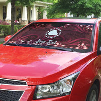 Personalised Cook Islands Mangaia Auto Sun Shade Tiare Maori Polynesian Waves Tattoo LT14 - Polynesian Pride