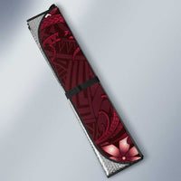Personalised Cook Islands Mangaia Auto Sun Shade Tiare Maori Polynesian Waves Tattoo LT14 - Polynesian Pride