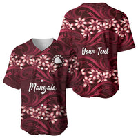 Personalised Cook Islands Mangaia Baseball Jersey Tiare Maori Polynesian Waves Tattoo LT14 - Polynesian Pride