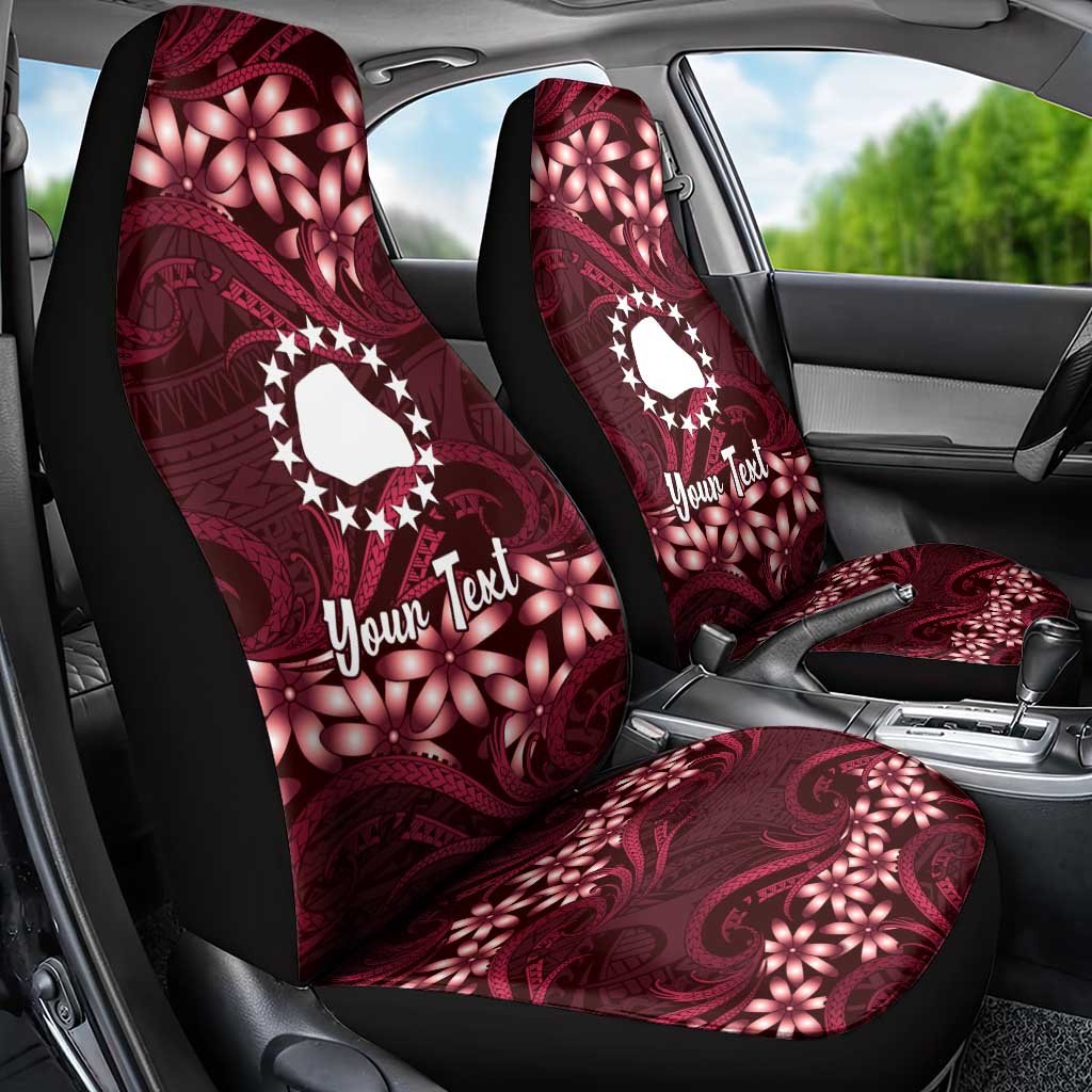 Personalised Cook Islands Mangaia Car Seat Cover Tiare Maori Polynesian Waves Tattoo LT14 - Polynesian Pride