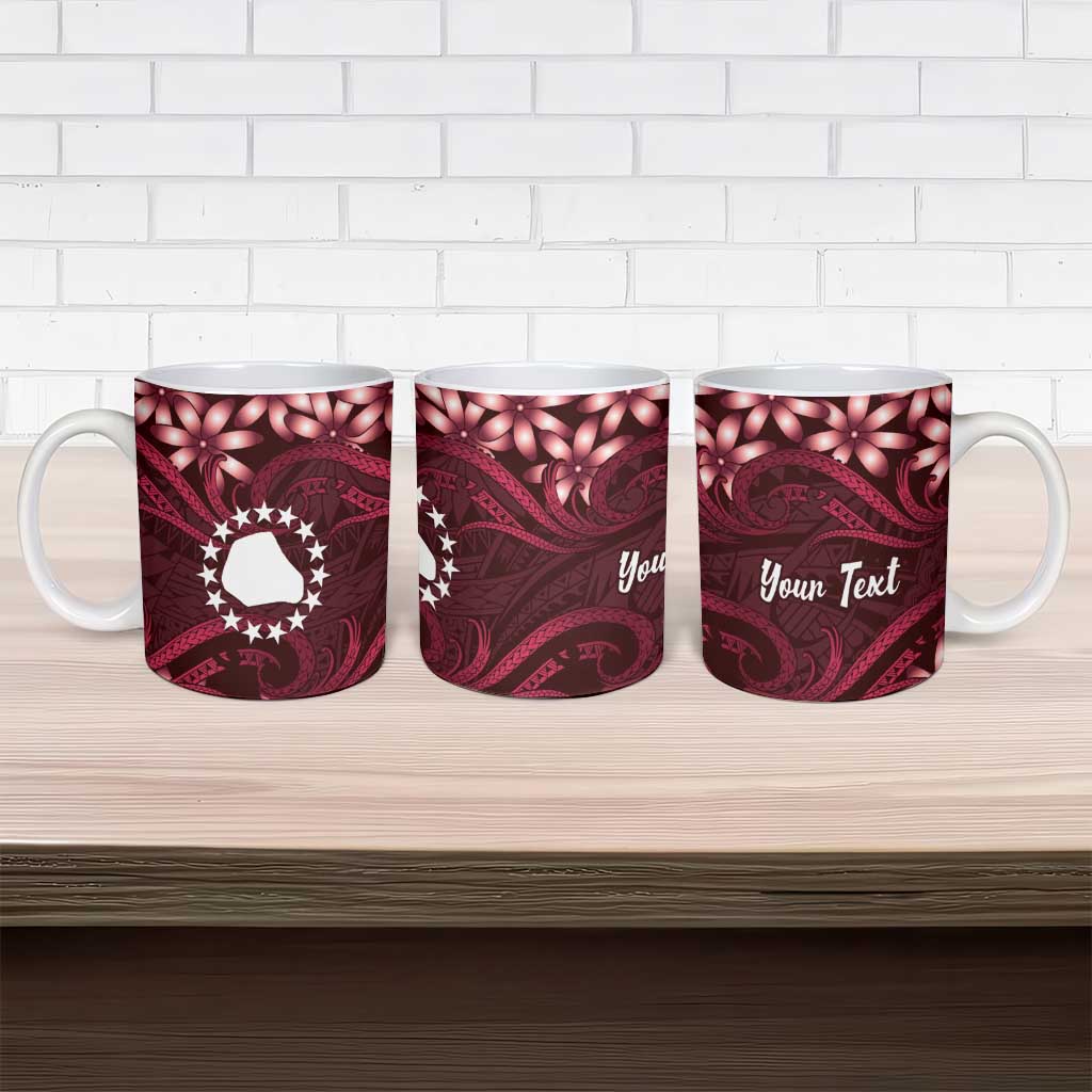 Personalised Cook Islands Mangaia Ceramic Mug Tiare Maori Polynesian Waves Tattoo