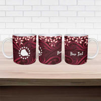 Personalised Cook Islands Mangaia Ceramic Mug Tiare Maori Polynesian Waves Tattoo
