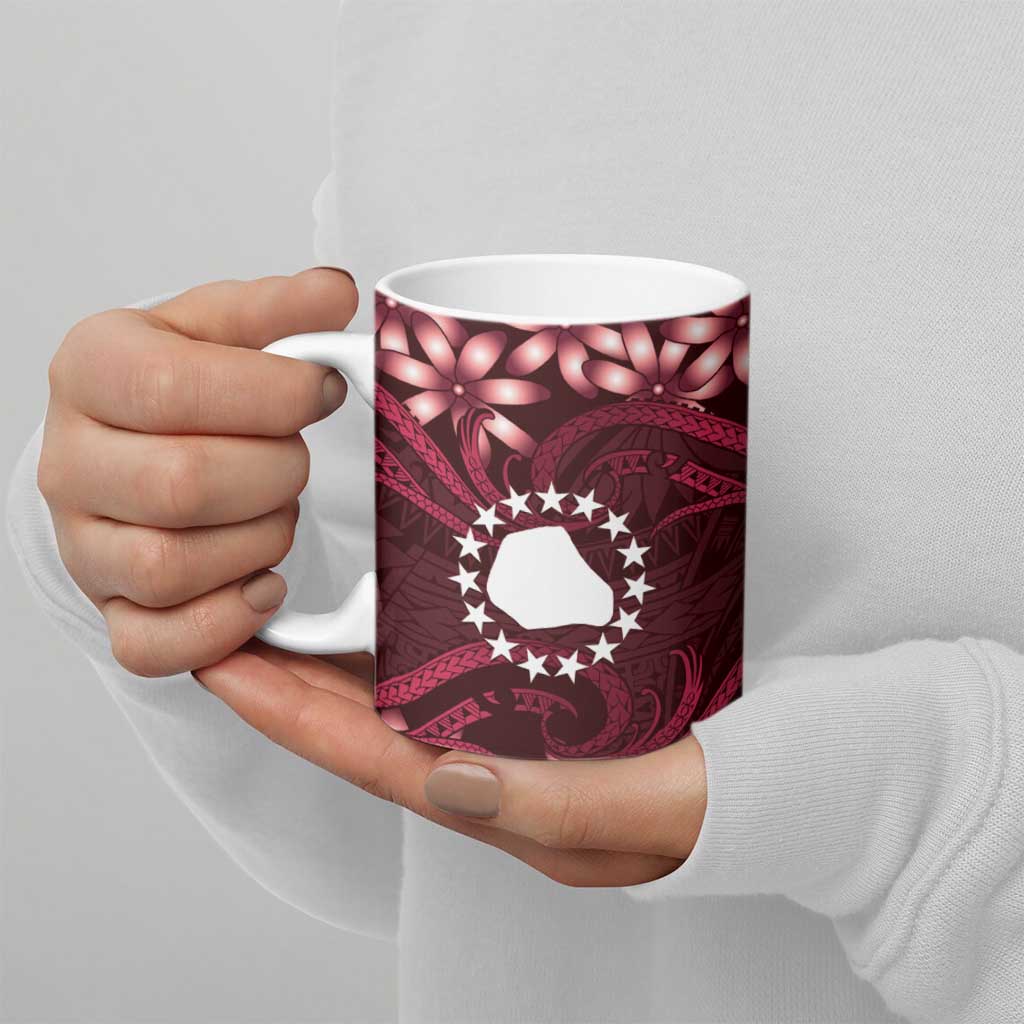 Personalised Cook Islands Mangaia Ceramic Mug Tiare Maori Polynesian Waves Tattoo