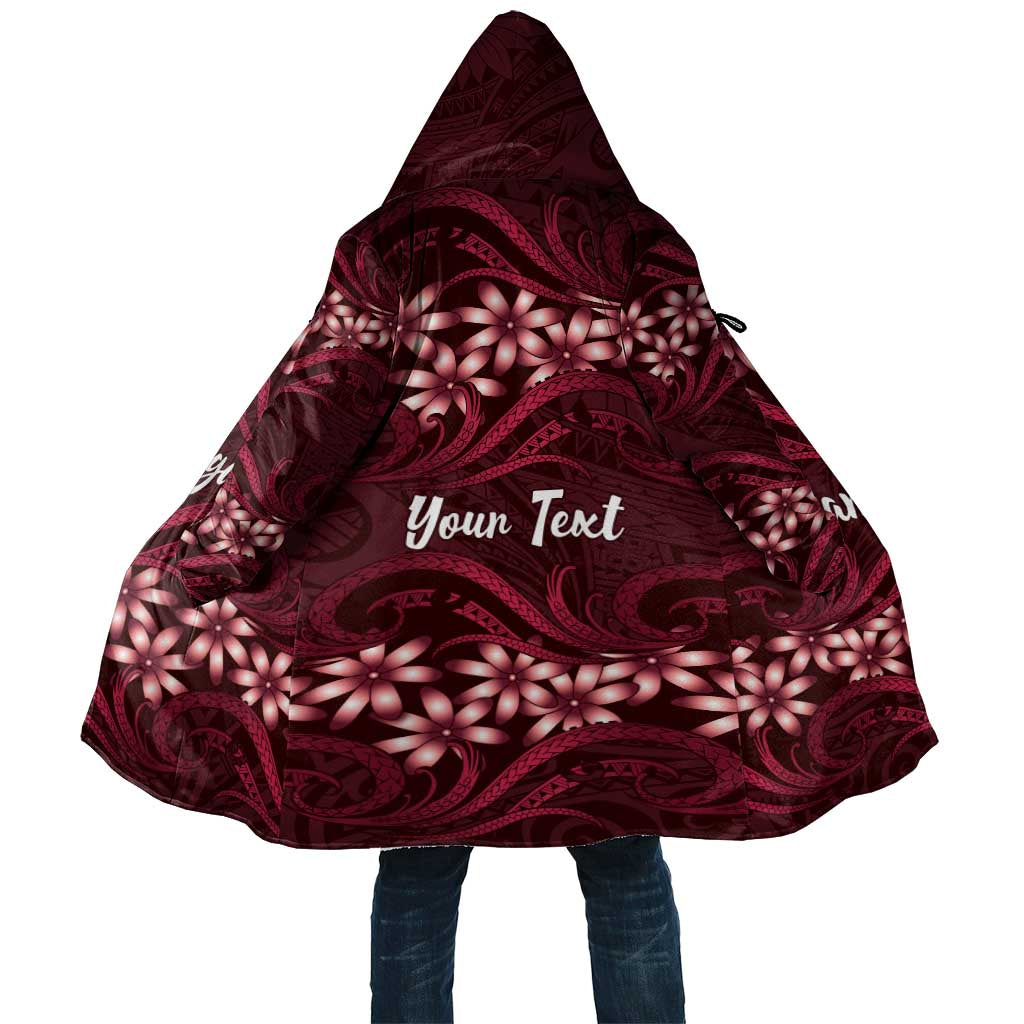 Personalised Cook Islands Mangaia Cloak Tiare Maori Polynesian Waves Tattoo LT14 Unisex Burgundy - Polynesian Pride