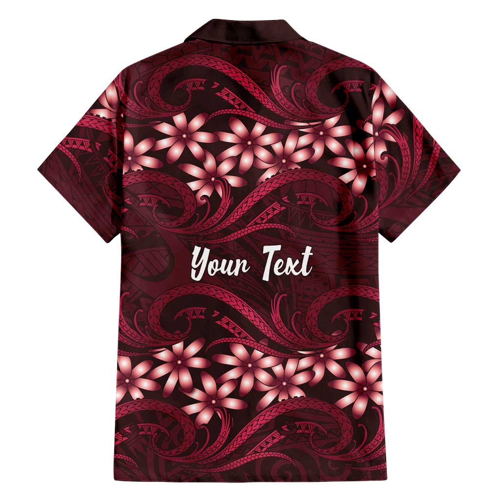 Personalised Cook Islands Mangaia Family Matching Off The Shoulder Long Sleeve Dress and Hawaiian Shirt Tiare Maori Polynesian Waves Tattoo LT14 - Polynesian Pride