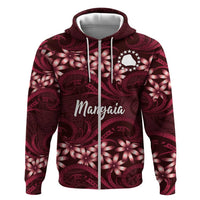 Personalised Cook Islands Mangaia Hoodie Tiare Maori Polynesian Waves Tattoo