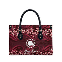 Personalised Cook Islands Mangaia Leather Bag Tiare Maori Polynesian Waves Tattoo LT14 - Polynesian Pride