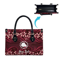 Personalised Cook Islands Mangaia Leather Bag Tiare Maori Polynesian Waves Tattoo LT14 - Polynesian Pride