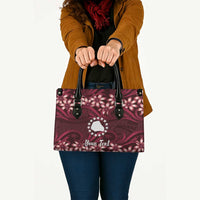 Personalised Cook Islands Mangaia Leather Bag Tiare Maori Polynesian Waves Tattoo LT14 - Polynesian Pride