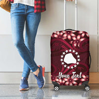 Personalised Cook Islands Mangaia Luggage Cover Tiare Maori Polynesian Waves Tattoo