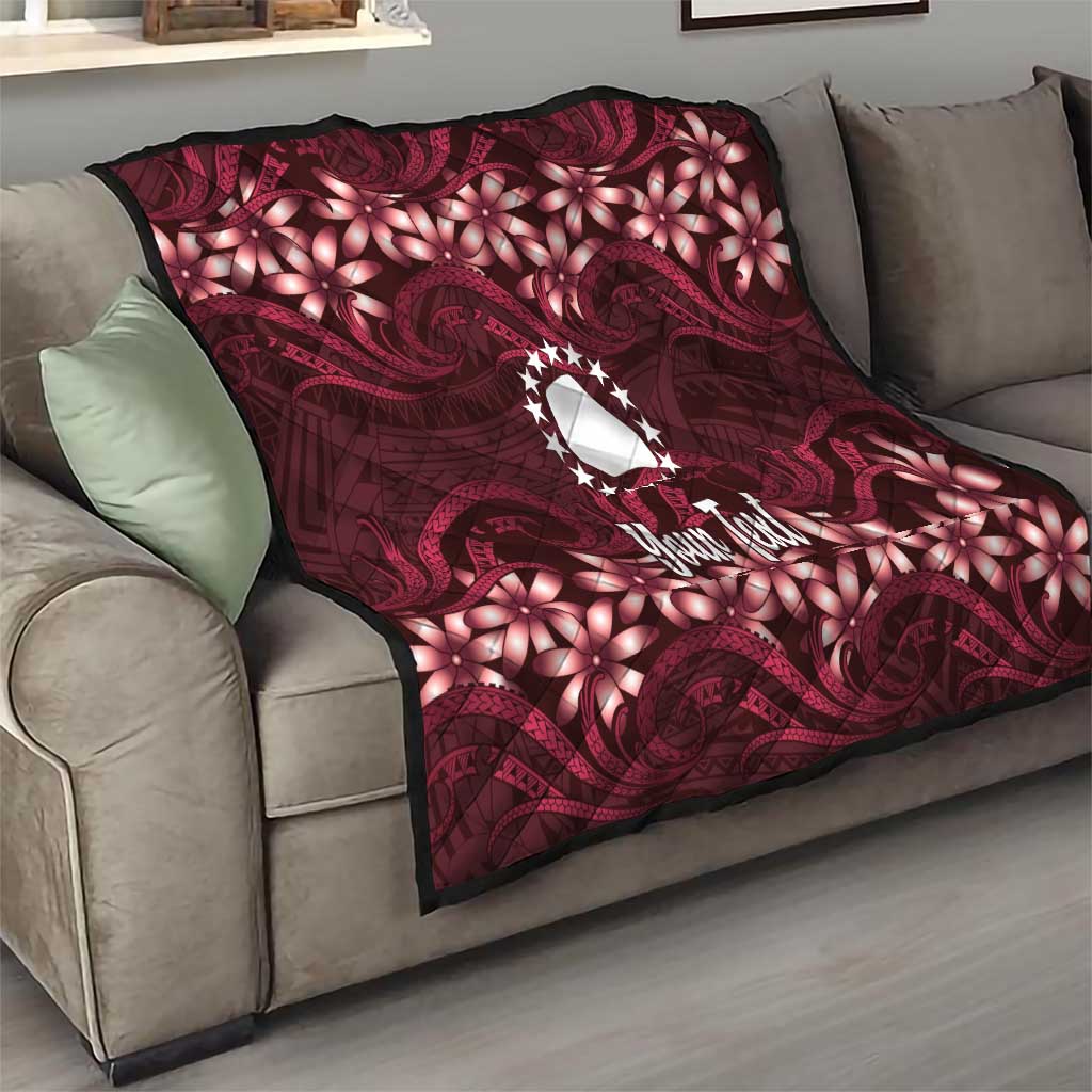 Personalised Cook Islands Mangaia Quilt Tiare Maori Polynesian Waves Tattoo